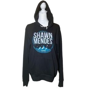 Shawn Mendes Illuminate 2017 tour SMALL Black hoodie graphic kangaroo pocket